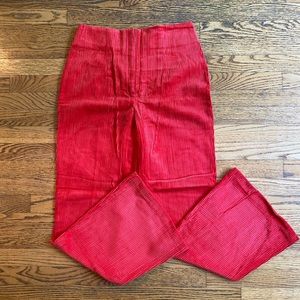Asos Design Slim Kickflare Corduroy Trousers in Red